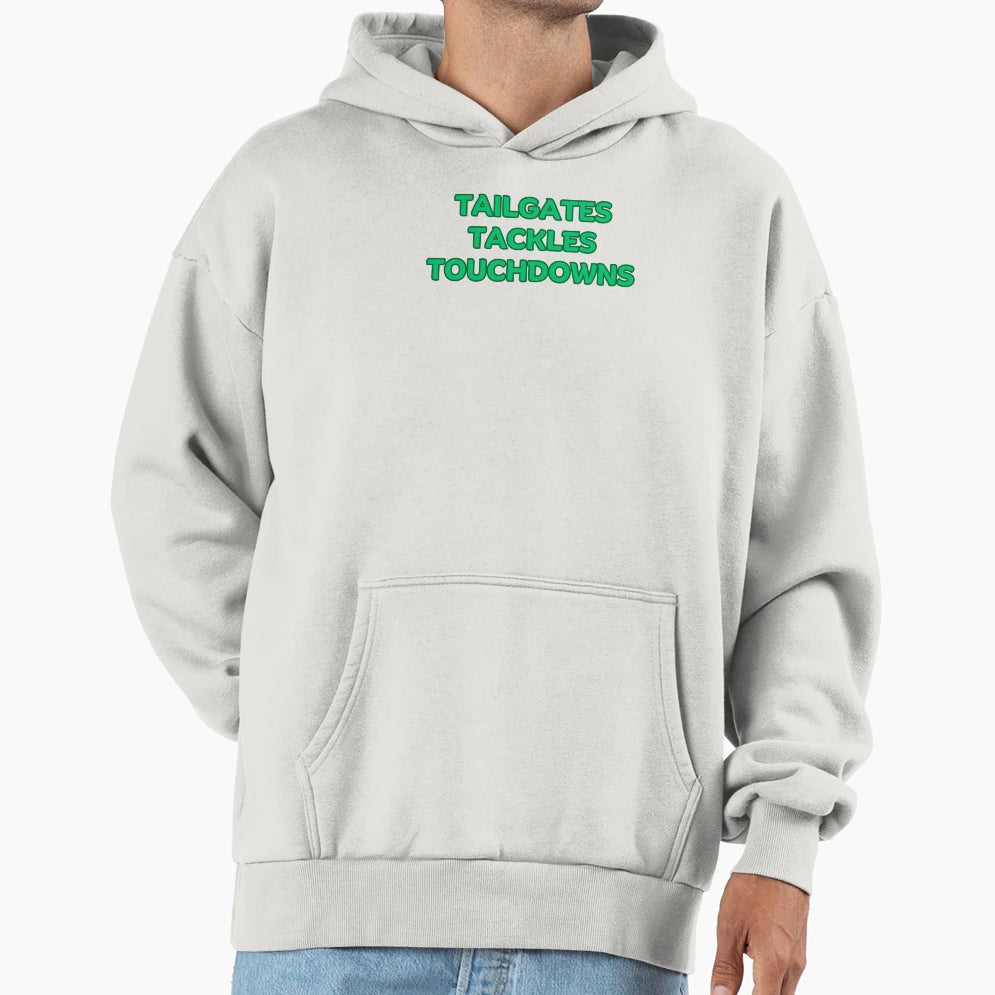Tailgates Tackles Touchdowns Hoodie - Unique Graphic for Adults - T-Shirt, Sweatshirt, Hoodie