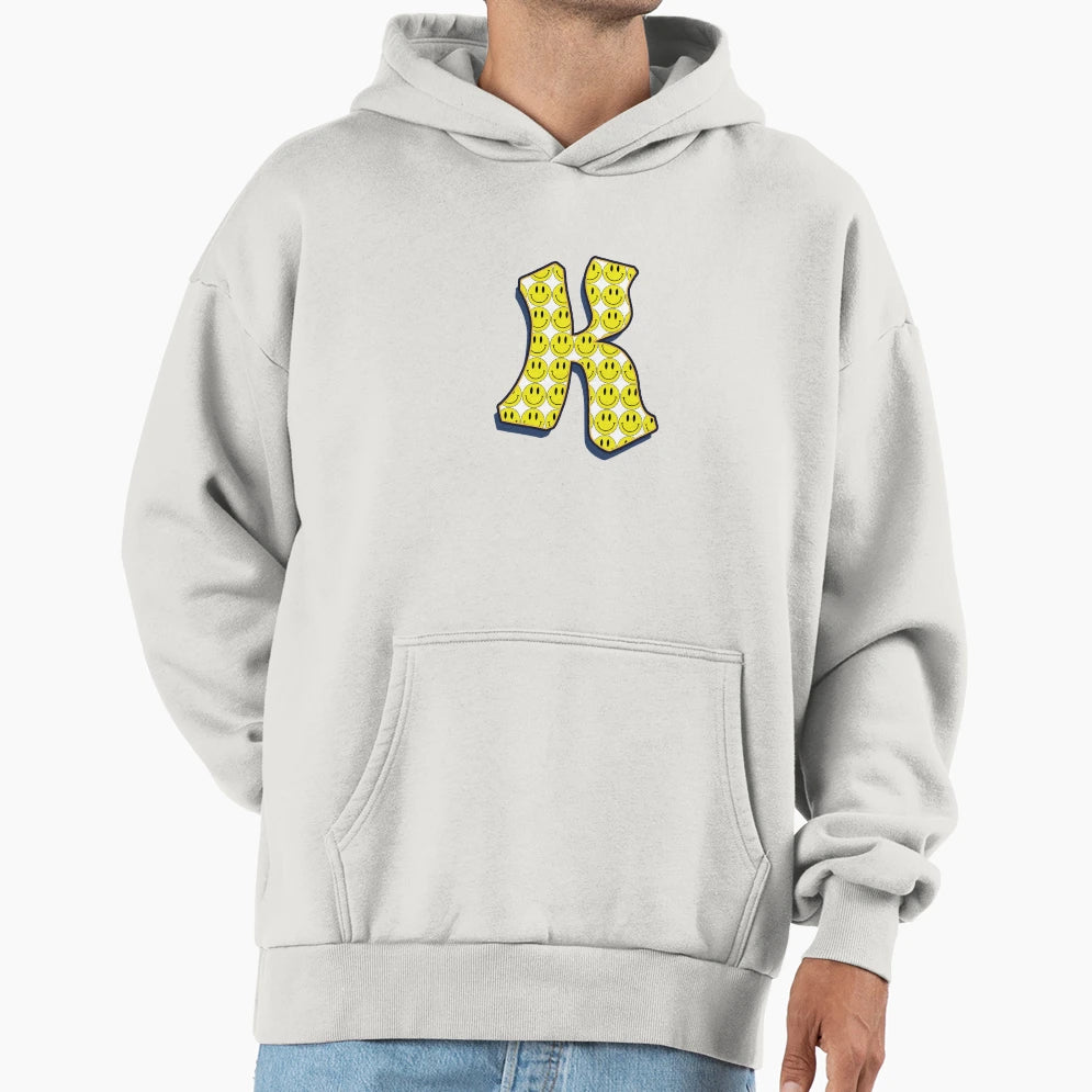Letter K Smile Hoodie - Unique Graphic Men Women - T-Shirt, Sweatshirt, Hoodie