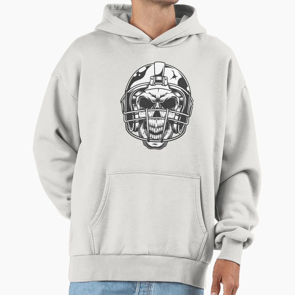 Skull Football Helmet Hoodie - Graphic Print Men Women - T-Shirt, Sweatshirt, Hoodie