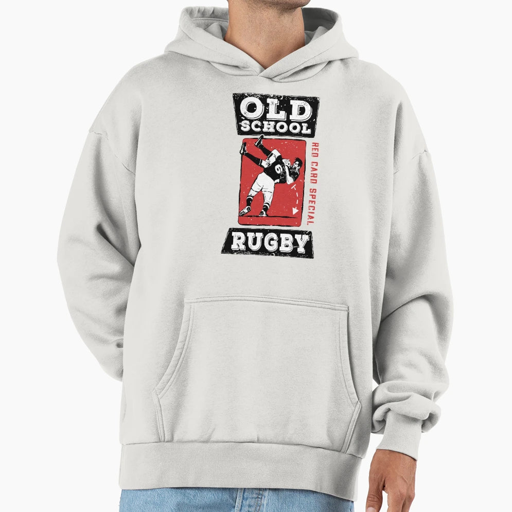 Old School Rugby Red Card Special Hoodie - Minimalist Print Unisex - T-Shirt, Sweatshirt, Hoodie