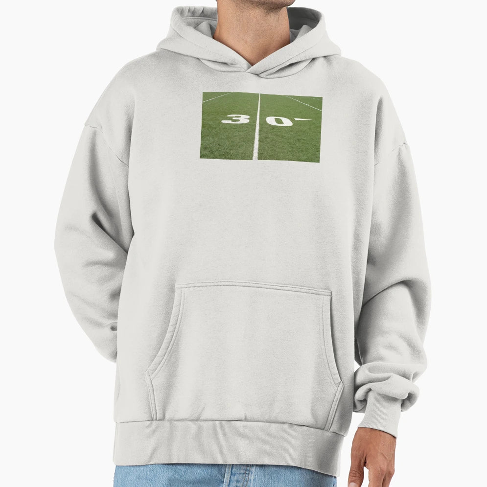 Football Field Thirty Hoodie - Minimalist Print for Adults - T-Shirt, Sweatshirt, Hoodie