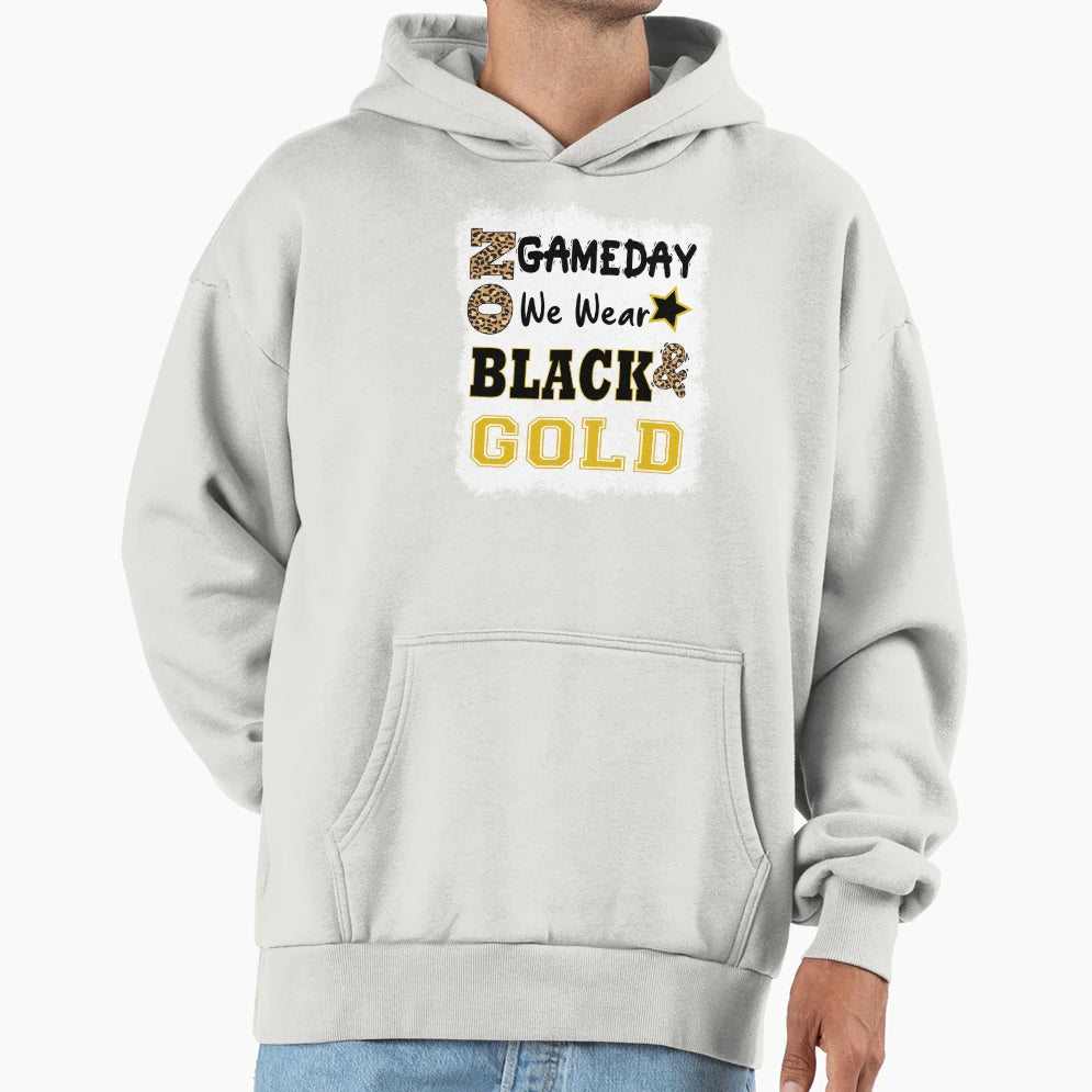 Gameday Football We Wear Gold And Hoodie - Casual Everyday Wear for Adults - T-Shirt, Sweatshirt, Hoodie