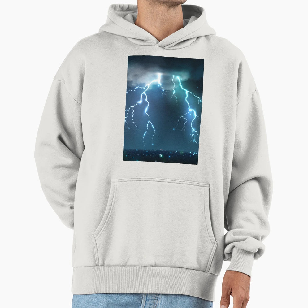 Realistic Lightning Bolts Flashes Hoodie - Aesthetic Graphic Unisex - T-Shirt, Sweatshirt, Hoodie