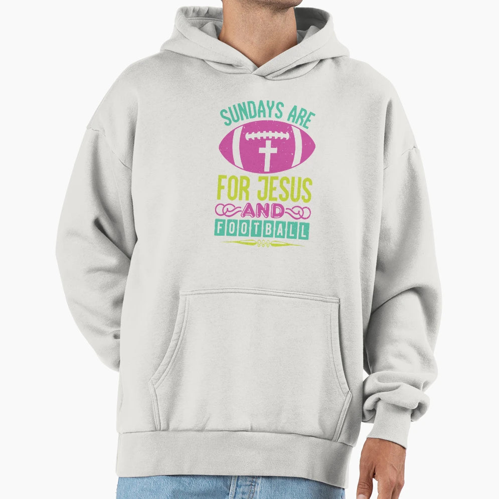 Sundays Are Jesus And Football Hoodie - Custom Art Print Unisex - T-Shirt, Sweatshirt, Hoodie