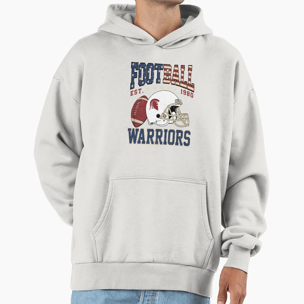 Warriors Football Hoodie - Fun Novelty Design for Adults - T-Shirt, Sweatshirt, Hoodie
