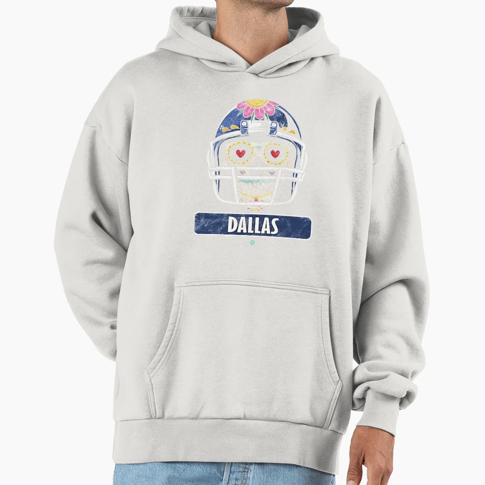 American Football Dallas Skull Hoodie - Casual Everyday Wear Unisex - T-Shirt, Sweatshirt, Hoodie
