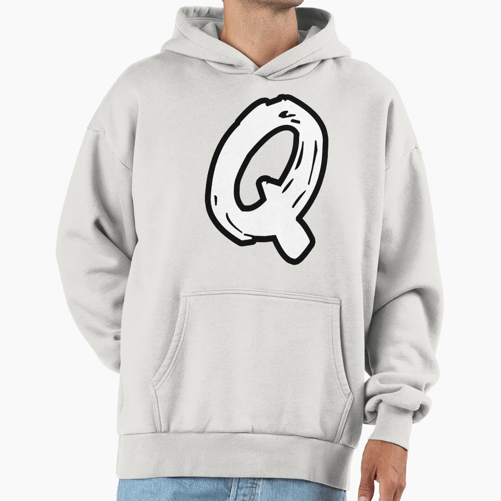 Q Brush Capital Letter Initial Modern T-Shirt - Graphic Print Men Women - T-Shirt, Sweatshirt, Hoodie