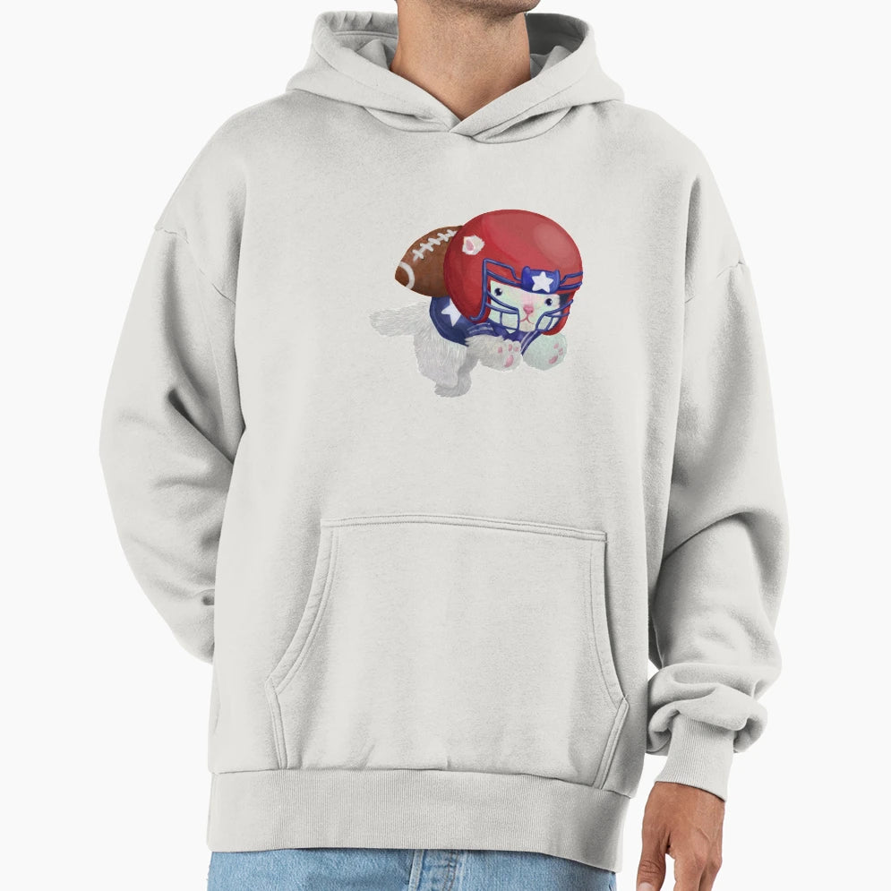 Football Kitten Hoodie - Graphic Print for Adults - T-Shirt, Sweatshirt, Hoodie