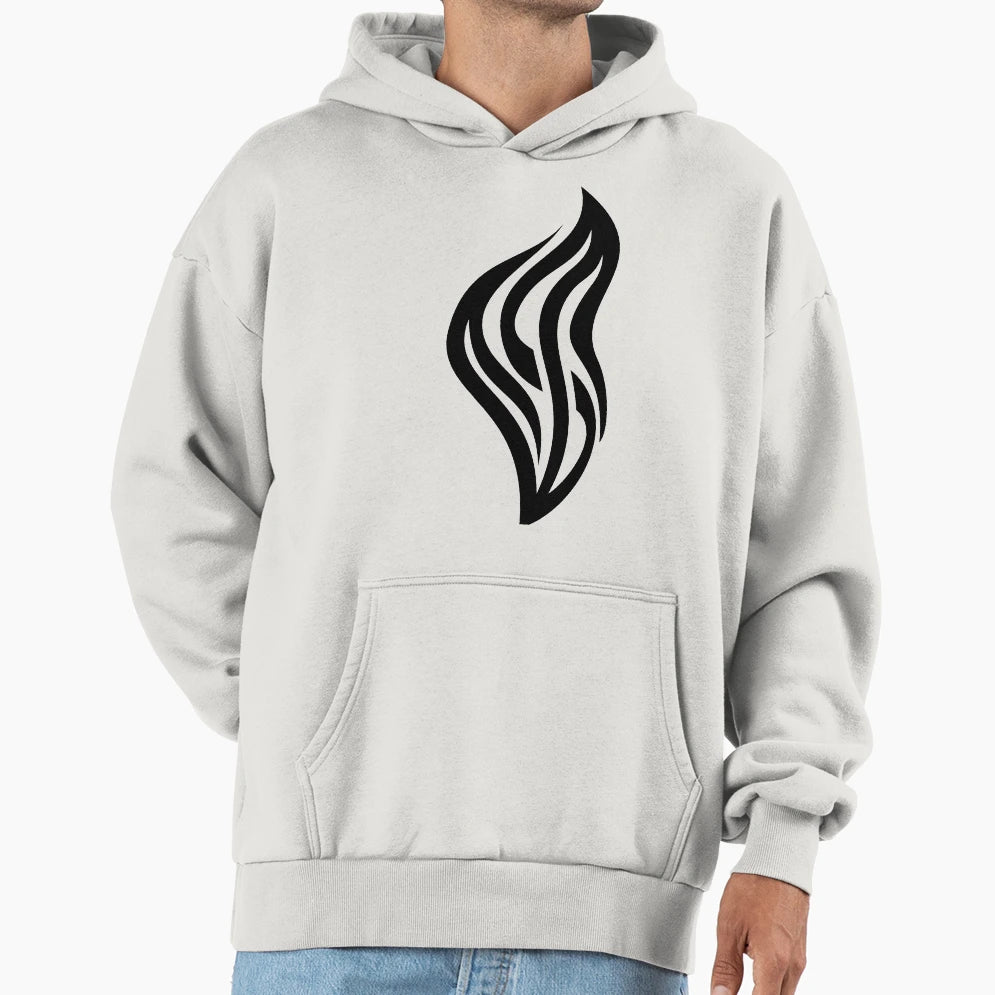 Tribal Flame Tattoo Ornament Hoodie - Trendy Graphic for Adults - T-Shirt, Sweatshirt, Hoodie