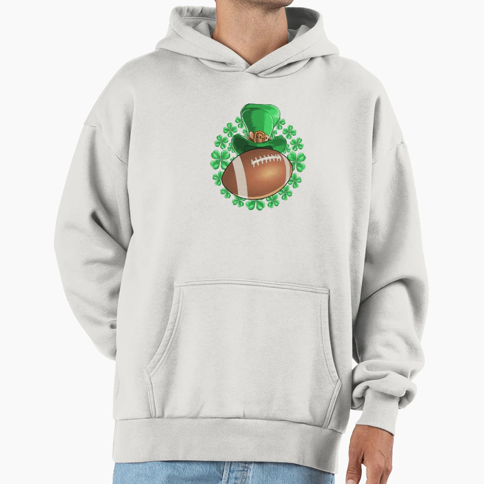Football Saint Patricks Day Hoodie - Fun Novelty Design for Adults - T-Shirt, Sweatshirt, Hoodie