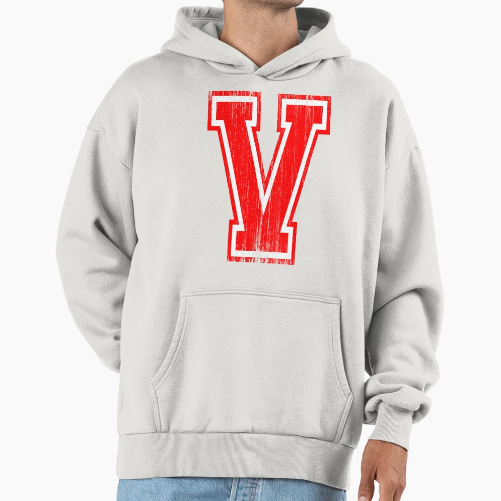 Big Red Letter V Hoodie - Graphic Print for Adults - T-Shirt, Sweatshirt, Hoodie