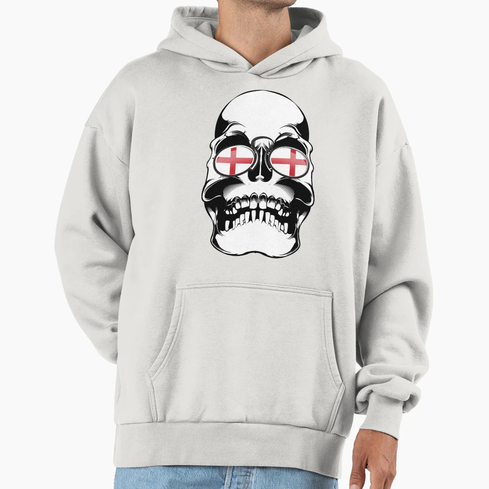 England Football Skull Hoodie - Minimalist Print Unisex - T-Shirt, Sweatshirt, Hoodie