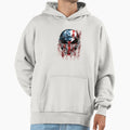 American Football Usa Flag Skull Helm Hoodie - Custom Art Print Men Women - T-Shirt, Sweatshirt, Hoodie