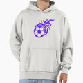 Football Purple Fireball Ball Hoodie - Fun Novelty Design for Adults - T-Shirt, Sweatshirt, Hoodie