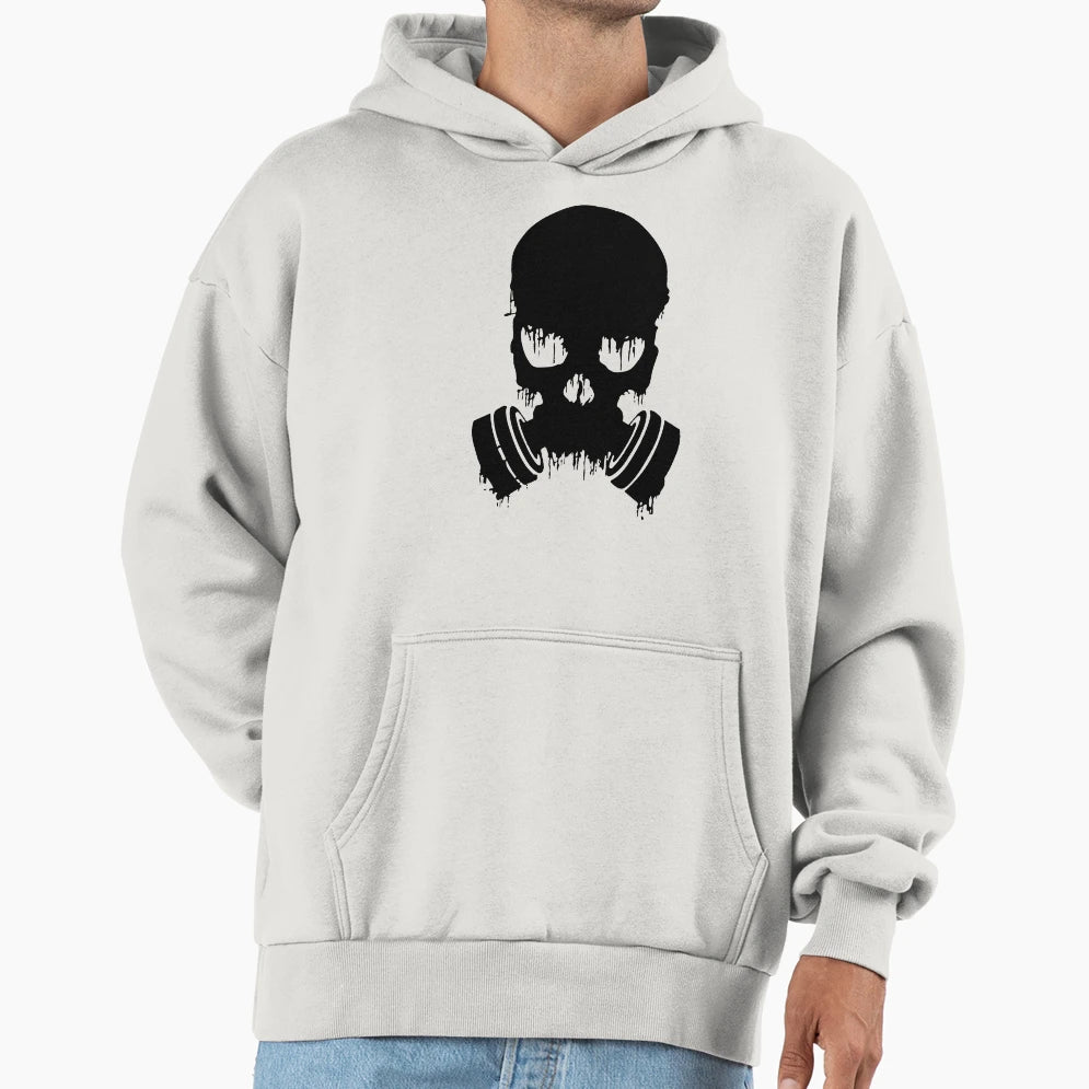 Black Skull Hoodie - Minimalist Print Men Women - T-Shirt, Sweatshirt, Hoodie
