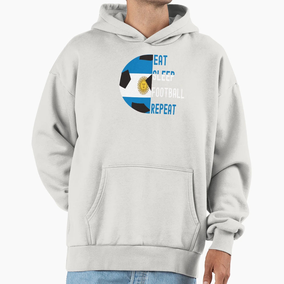 Argentina Fanaticos Del Football Hoodie - Fun Novelty Design for Adults - T-Shirt, Sweatshirt, Hoodie