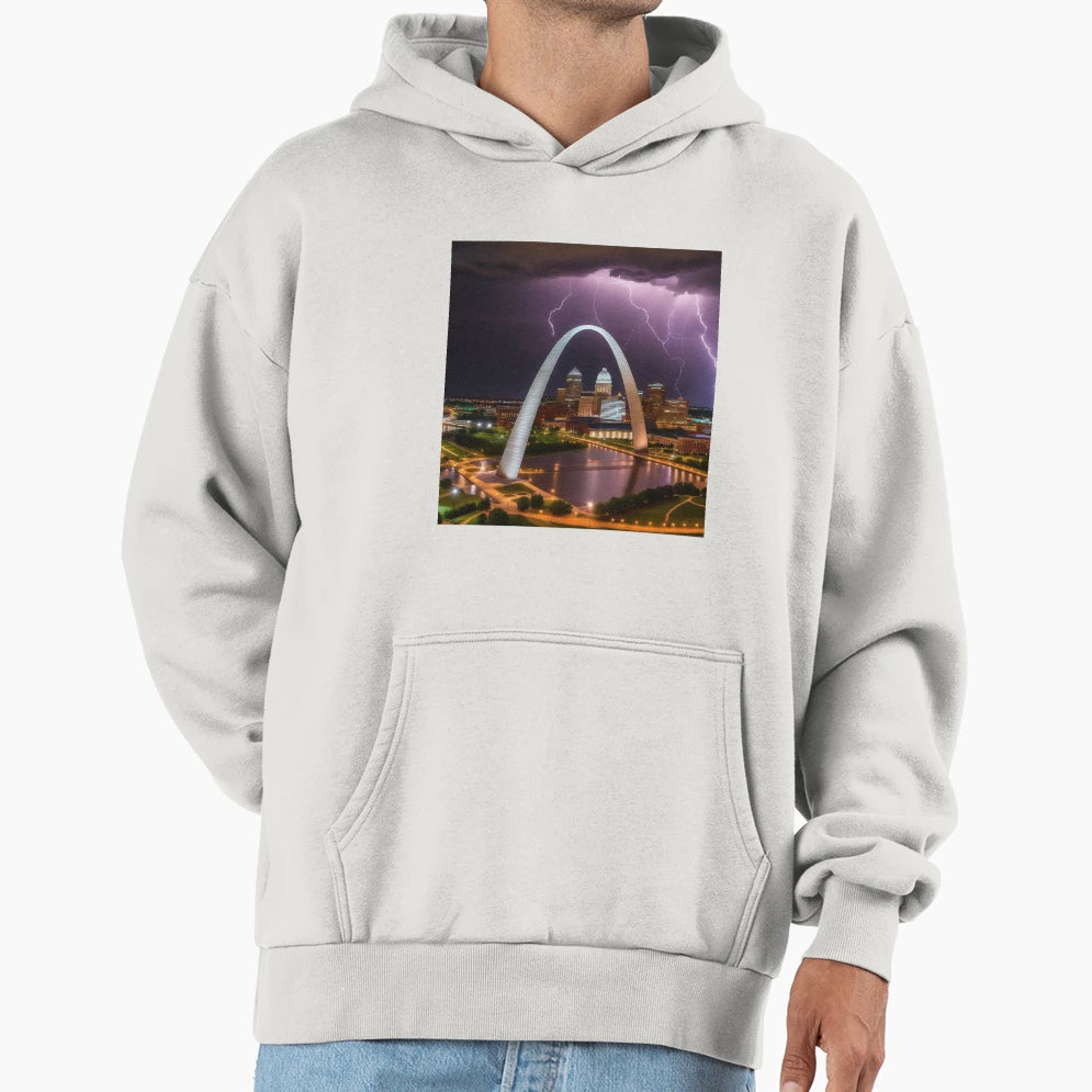 Iconic World Landmarks During Hoodie - Novelty Apparel for Adults - T-Shirt, Sweatshirt, Hoodie