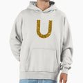 Gold Letter U Gold Glitter Hoodie - Custom Art Print for Adults - T-Shirt, Sweatshirt, Hoodie
