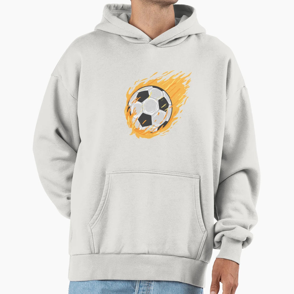 Fiery Football Hoodie - Graphic Print Unisex - T-Shirt, Sweatshirt, Hoodie