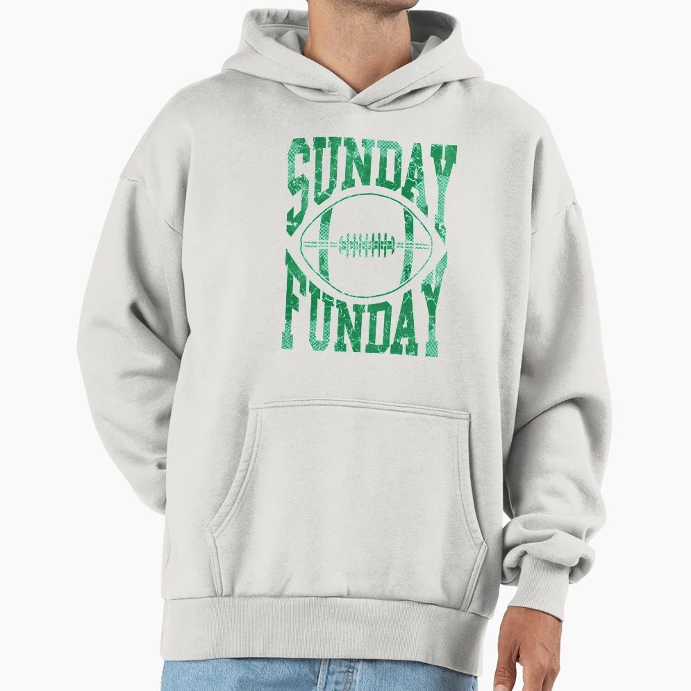 Sunday Funday Football Hoodie - Aesthetic Graphic Men Women - T-Shirt, Sweatshirt, Hoodie