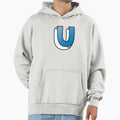 Letter U Blue Hoodie - Custom Art Print Men Women - T-Shirt, Sweatshirt, Hoodie
