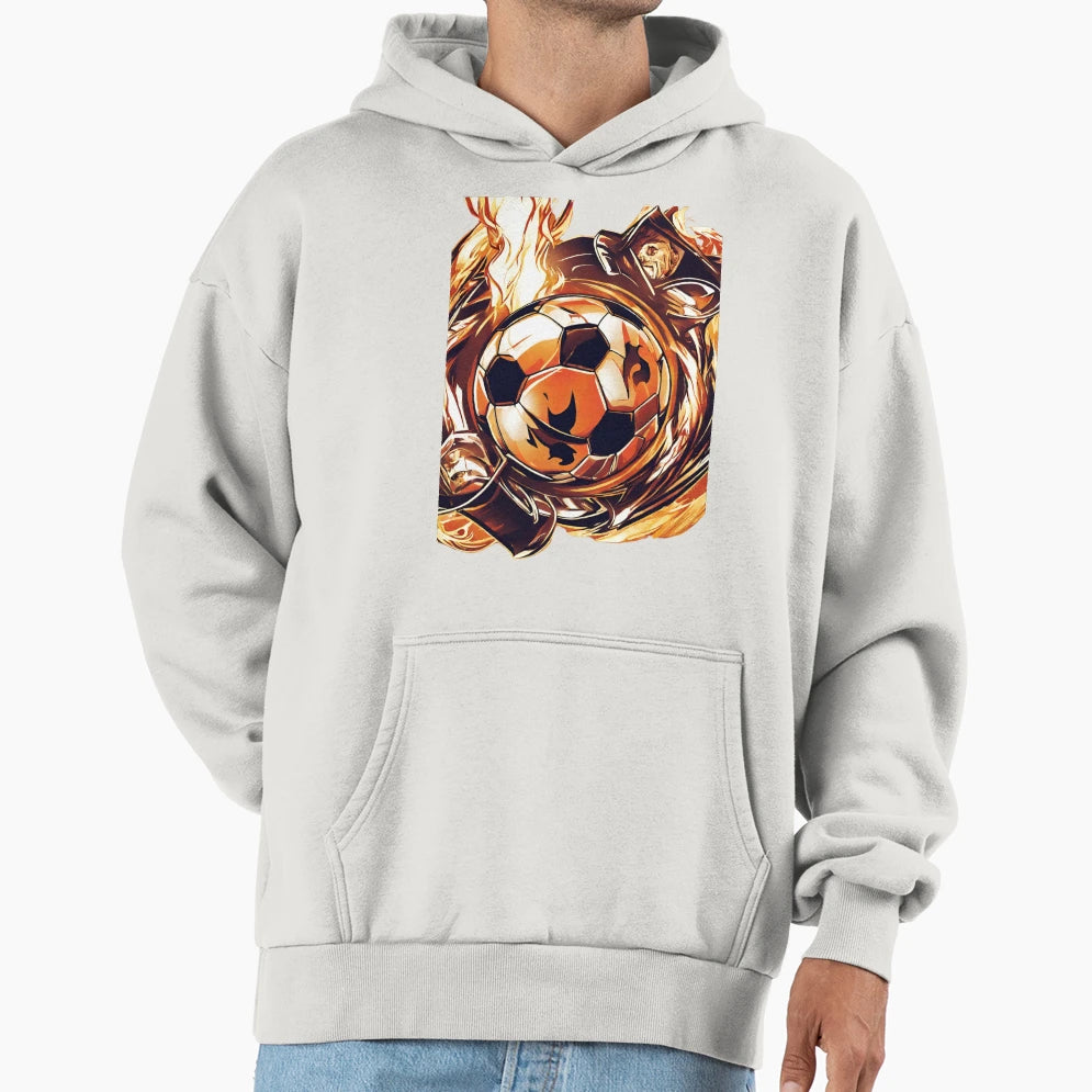 New Football Fire Ball Champion Hoodie - Fun Novelty Design for Adults - T-Shirt, Sweatshirt, Hoodie