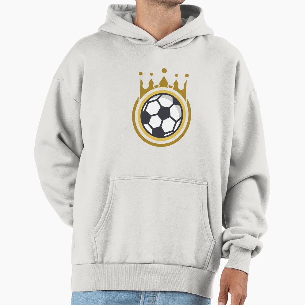Football Yellow Crown Ball Football Hoodie - Streetwear Style for Adults - T-Shirt, Sweatshirt, Hoodie
