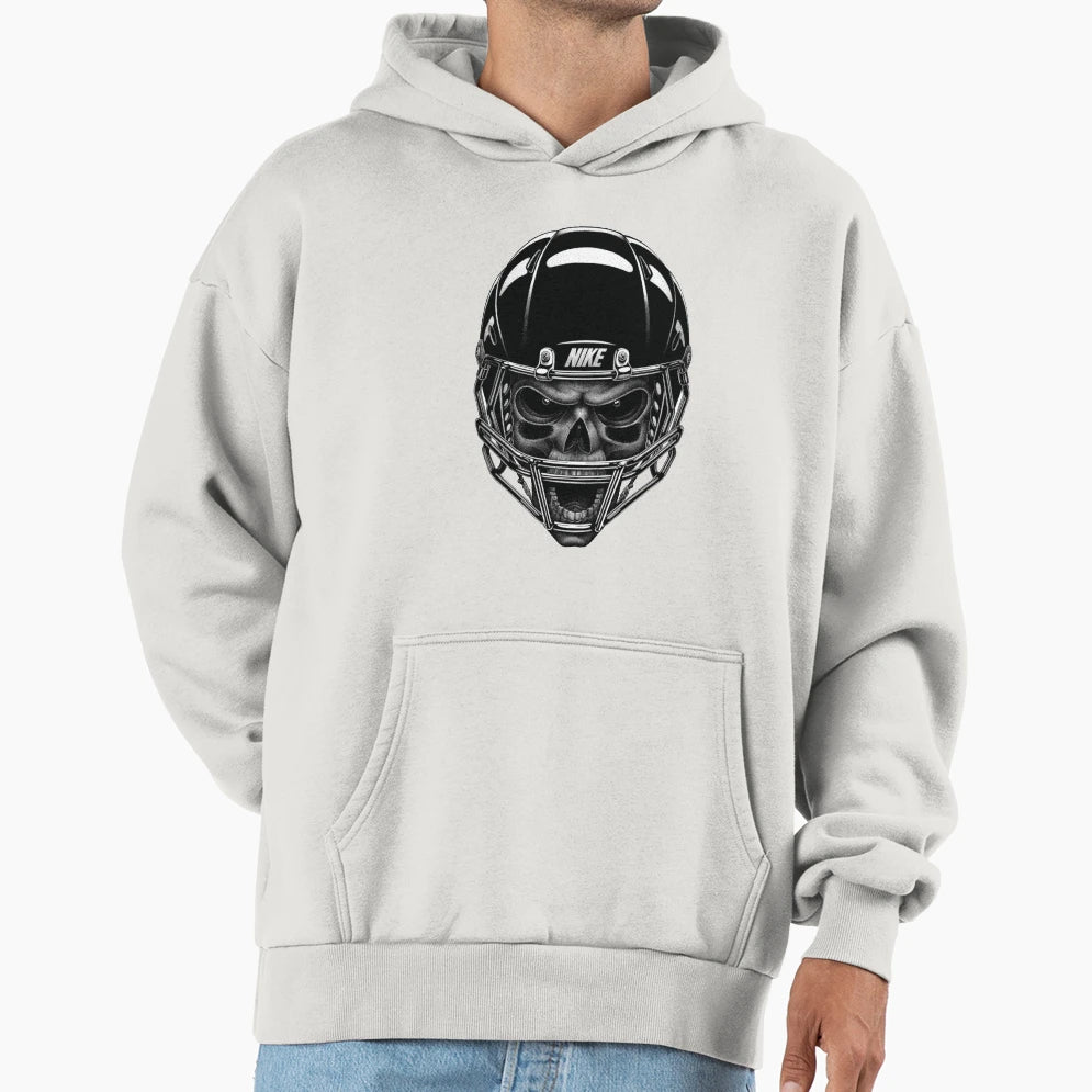 American Football Skull Hoodie - Fun Novelty Design for Adults - T-Shirt, Sweatshirt, Hoodie