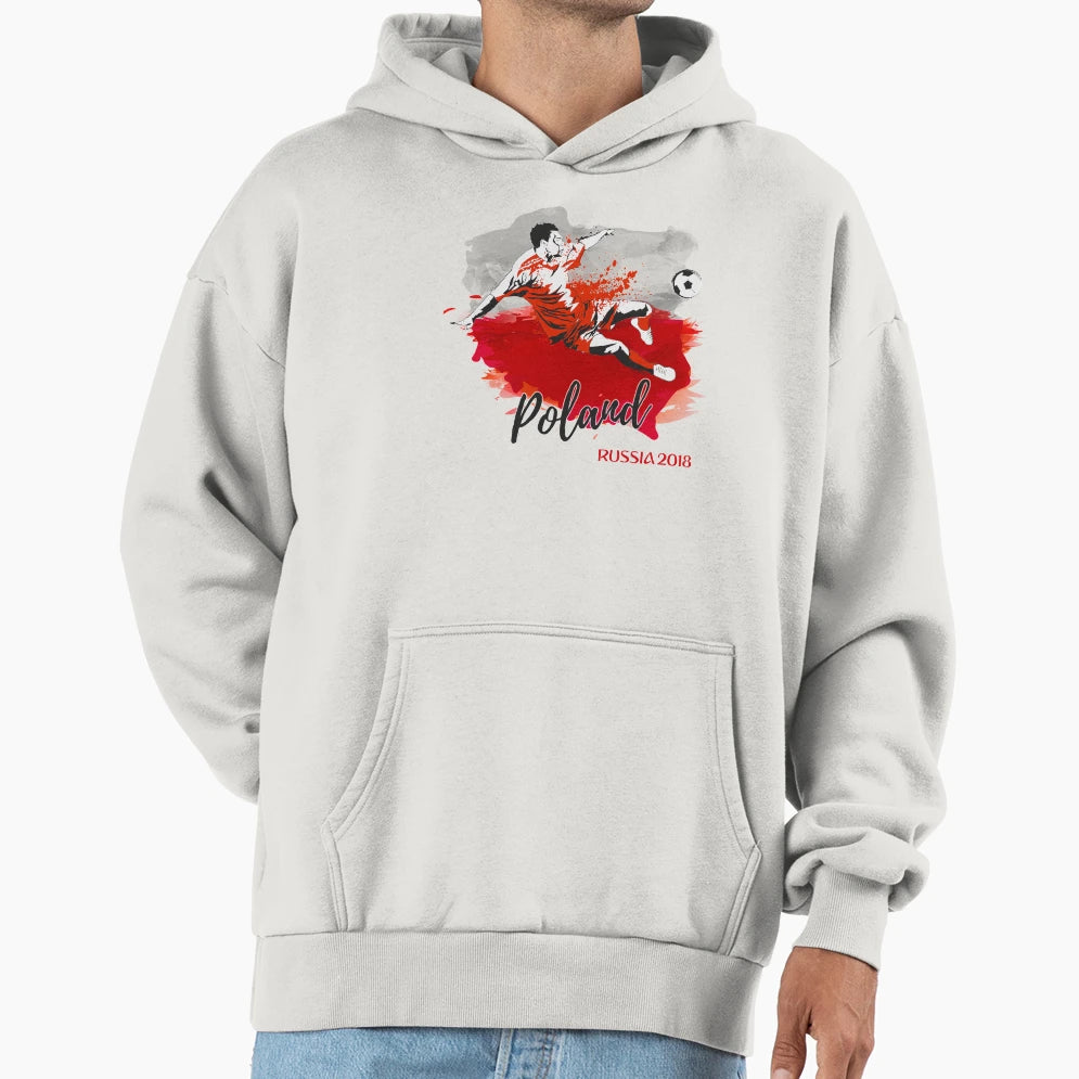 Football Soccer World Cup 2018 Poland Hoodie - Aesthetic Graphic for Adults - T-Shirt, Sweatshirt, Hoodie