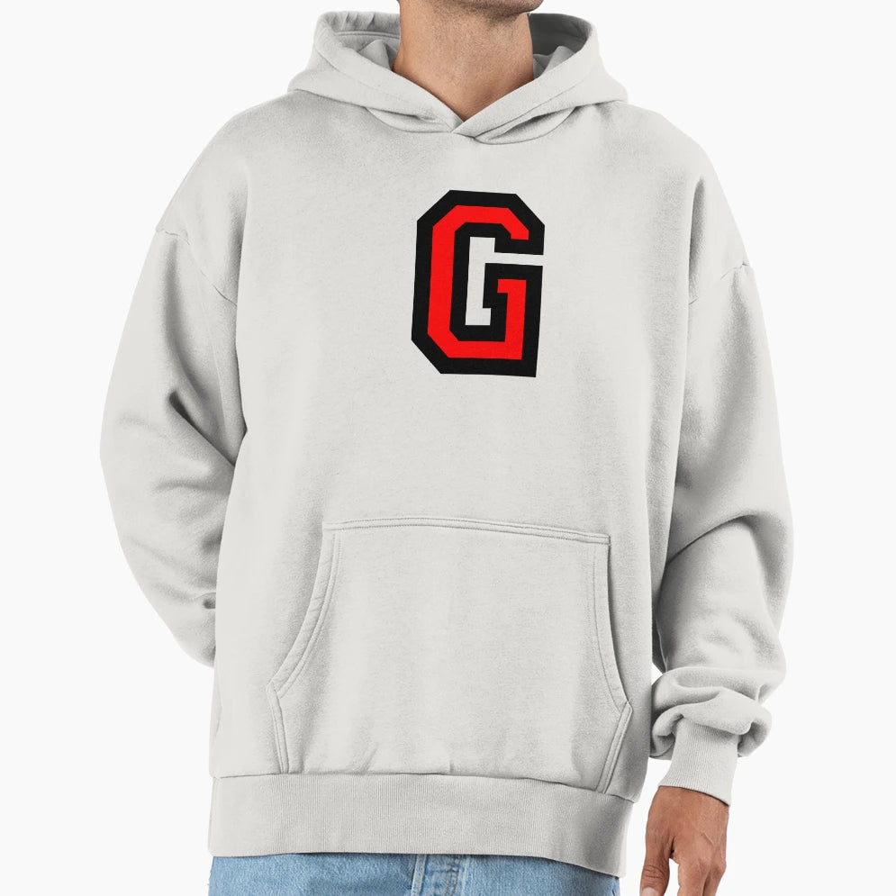 Letter G Two Color Red Black Character Hoodie - Aesthetic Graphic Unisex - T-Shirt, Sweatshirt, Hoodie
