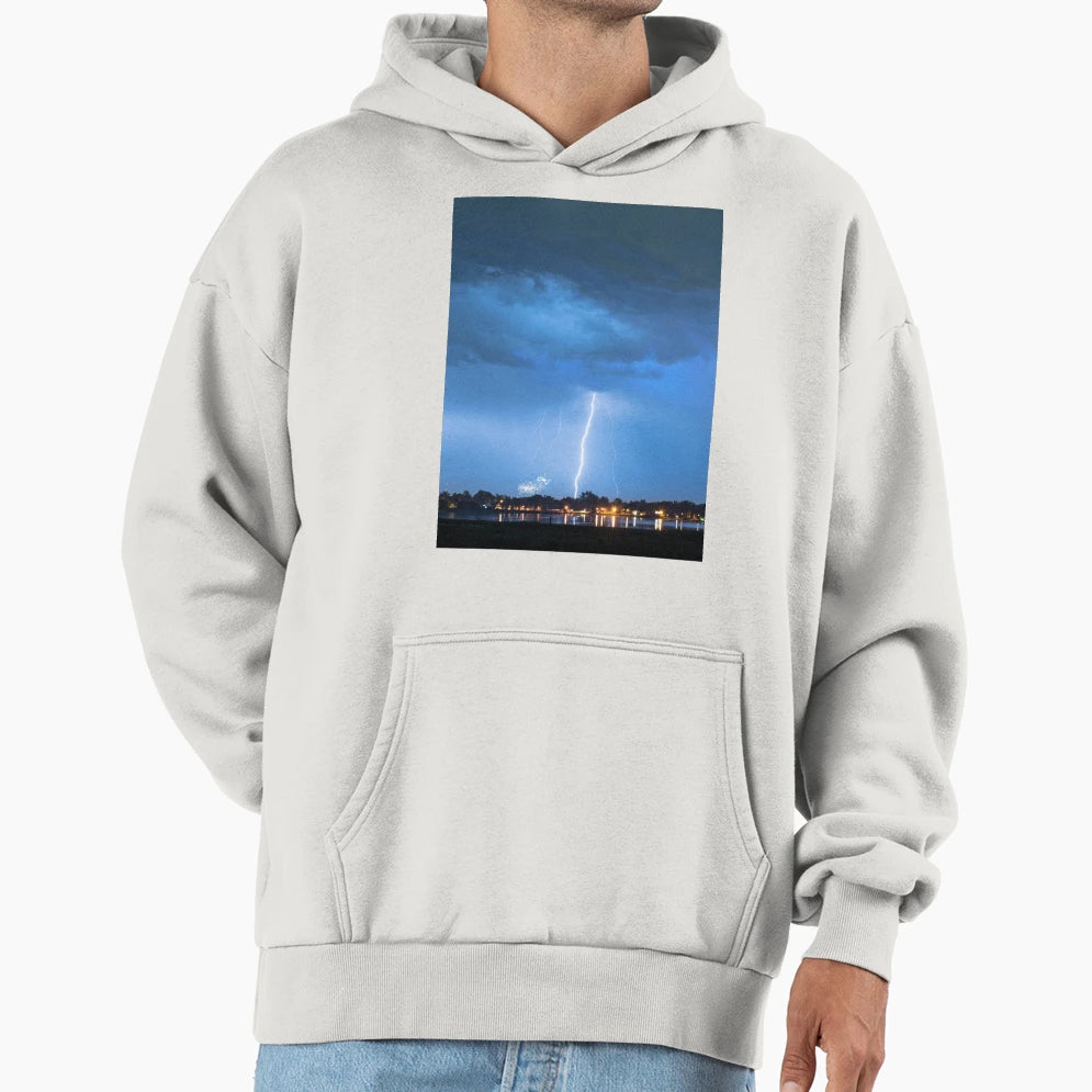 Lightning Raining Down Some Firework Hoodie - Minimalist Print Unisex - T-Shirt, Sweatshirt, Hoodie
