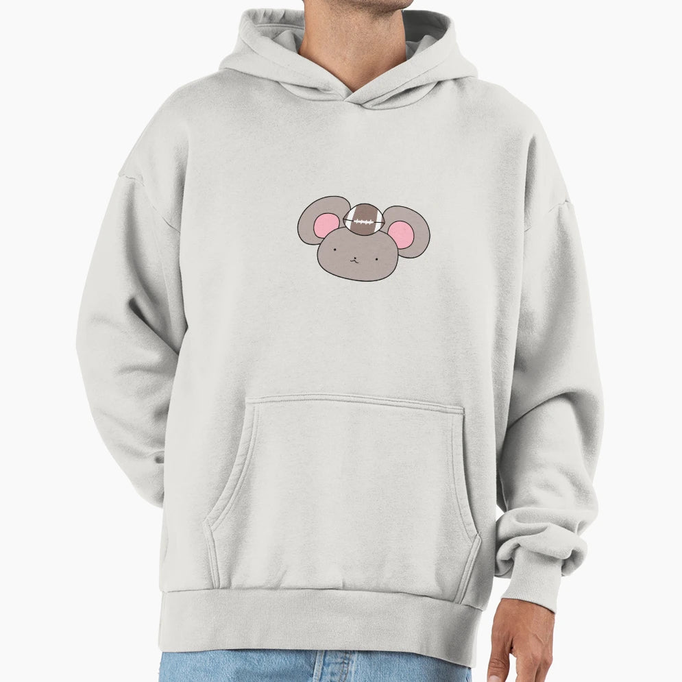 Football Mouse Face Hoodie - Novelty Apparel Men Women - T-Shirt, Sweatshirt, Hoodie
