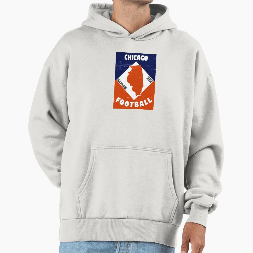Chicago Football Hoodie - Streetwear Style Men Women - T-Shirt, Sweatshirt, Hoodie