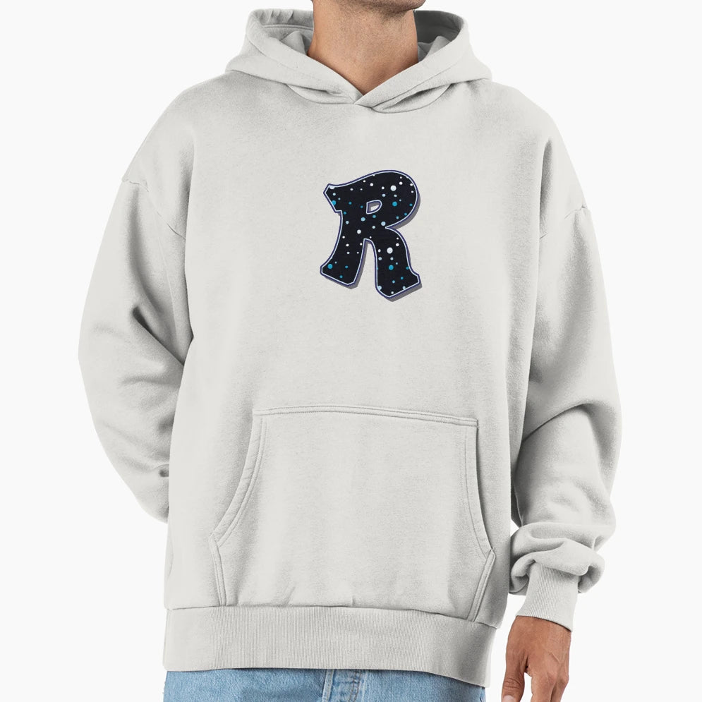 Letter R Dots Hoodie - Casual Everyday Wear Men Women - T-Shirt, Sweatshirt, Hoodie