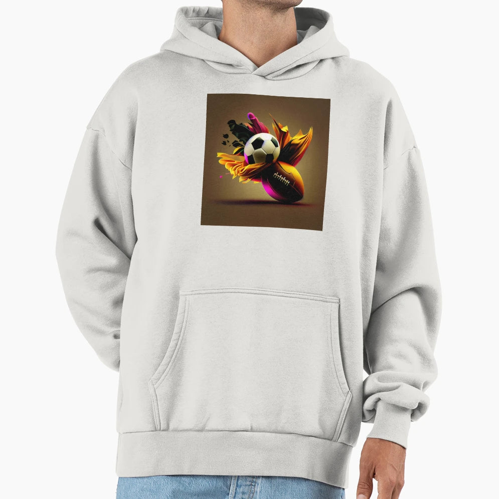Football And Soccer Ball Motion Hoodie - Fun Novelty Design Unisex - T-Shirt, Sweatshirt, Hoodie
