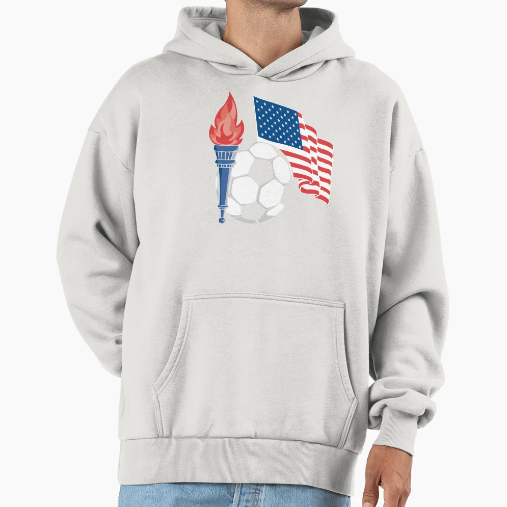 American Usa Soccer Hoodie - Fun Novelty Design Men Women - T-Shirt, Sweatshirt, Hoodie