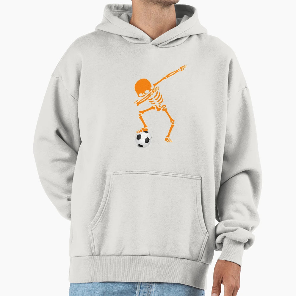 Dabbing Skeleton Soccer Soccer Hoodie - Fun Novelty Design Men Women - T-Shirt, Sweatshirt, Hoodie
