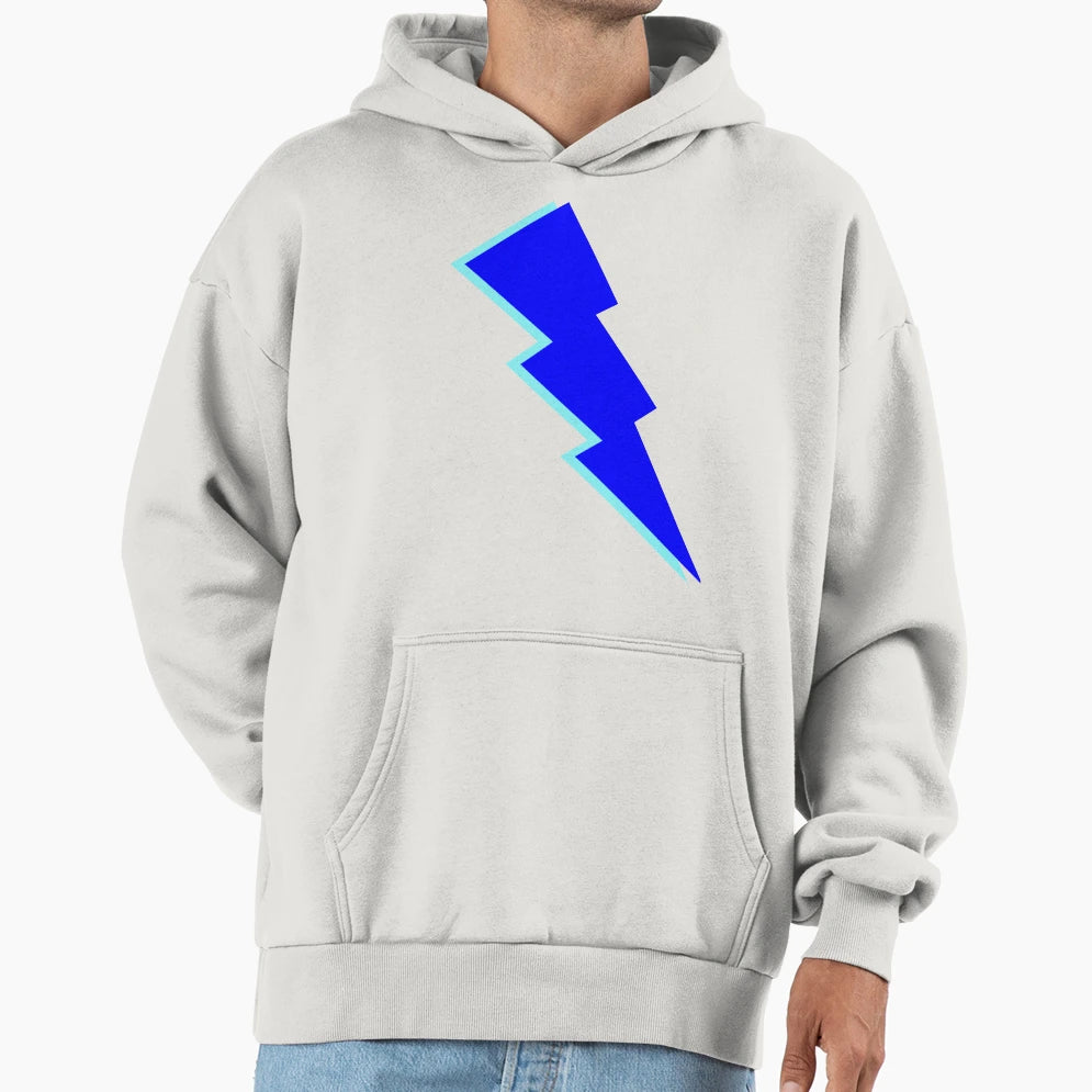 Light Blue And Dark Blue Lightning Hoodie - Aesthetic Graphic for Adults - T-Shirt, Sweatshirt, Hoodie