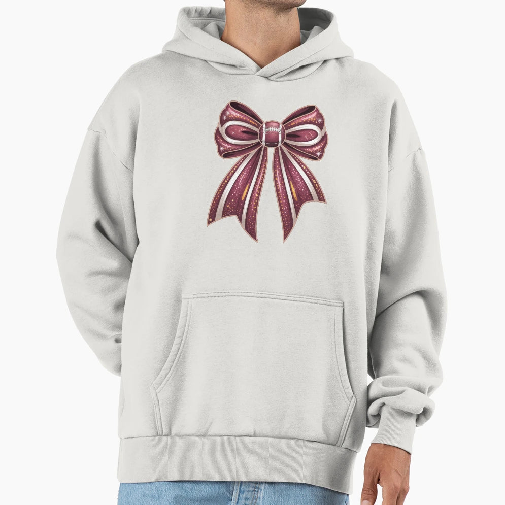 Coquette Bow Cheer American Football Game Hoodie - Novelty Apparel Unisex - T-Shirt, Sweatshirt, Hoodie
