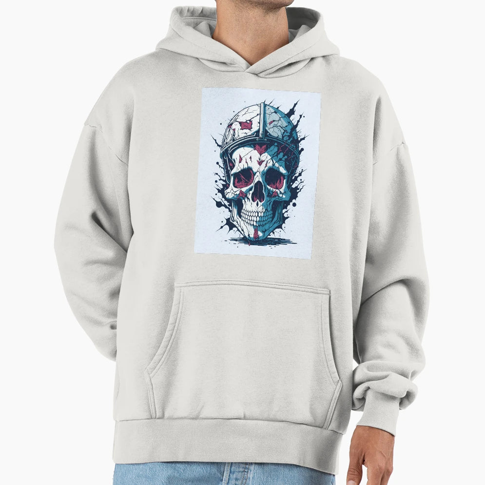 Skull Flowers Hoodie - Unique Graphic Unisex - T-Shirt, Sweatshirt, Hoodie
