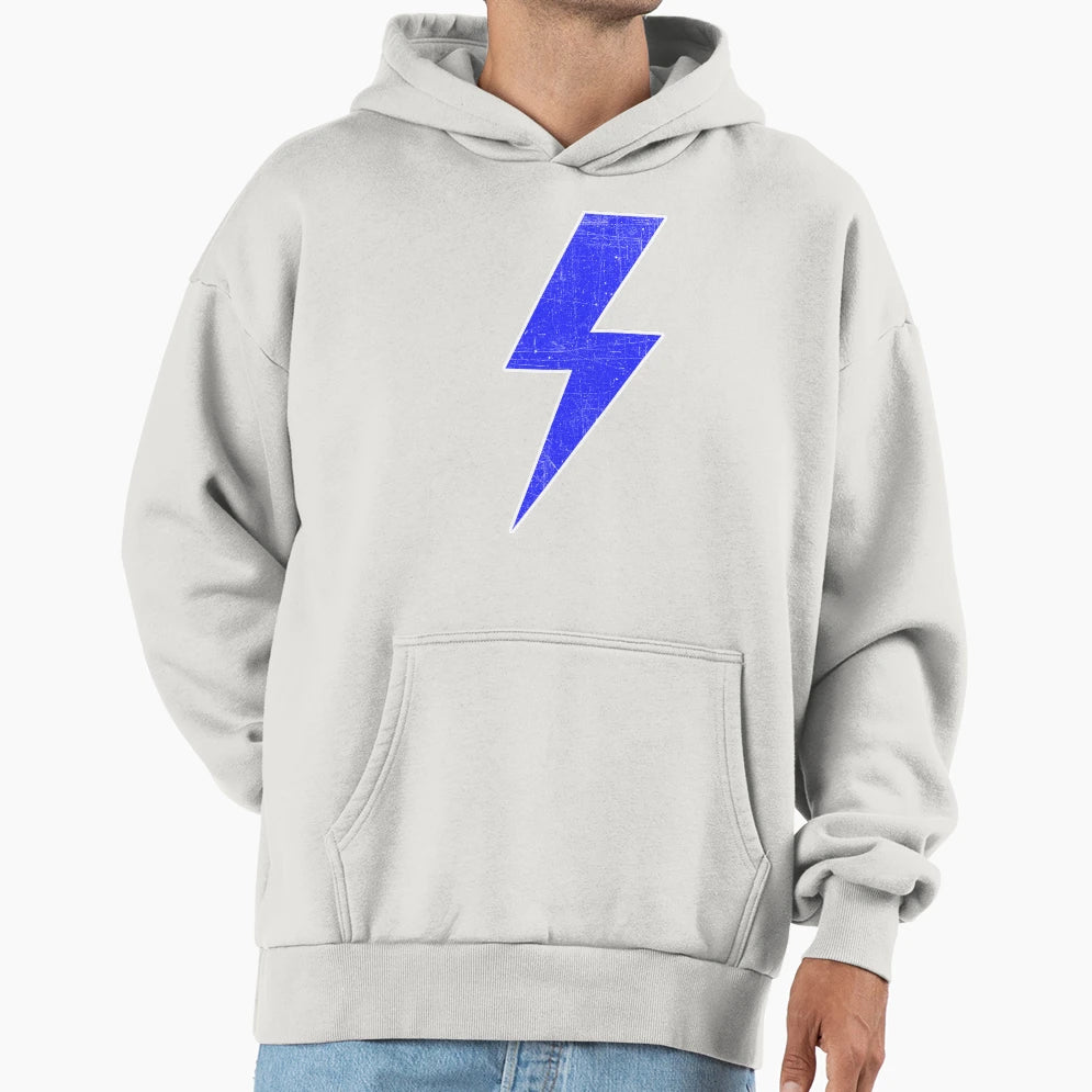 Blue Lightning Bolt Bold Electric Hoodie - Fun Novelty Design for Adults - T-Shirt, Sweatshirt, Hoodie