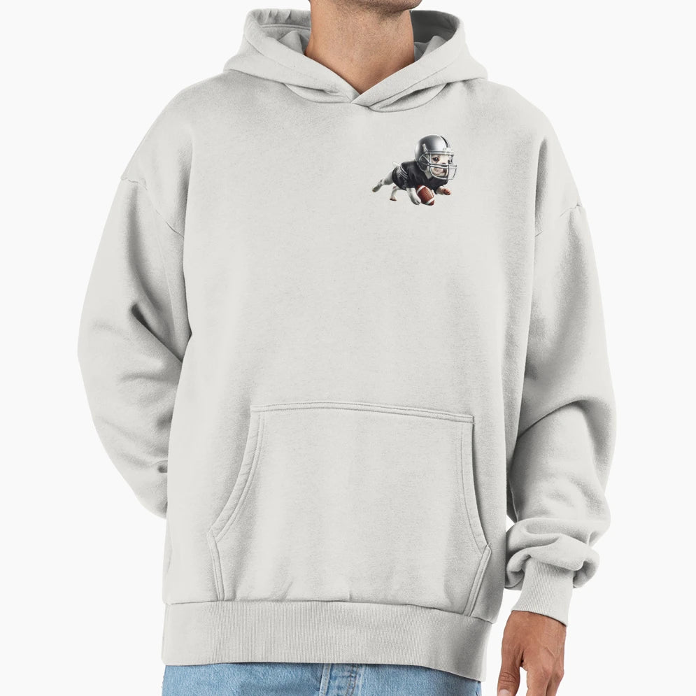 Frenchie Leaping Touchdown Hoodie - Graphic Print Unisex - T-Shirt, Sweatshirt, Hoodie