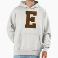 Alphabet Brown E Sports Letter E Hoodie - Novelty Apparel for Adults - T-Shirt, Sweatshirt, Hoodie