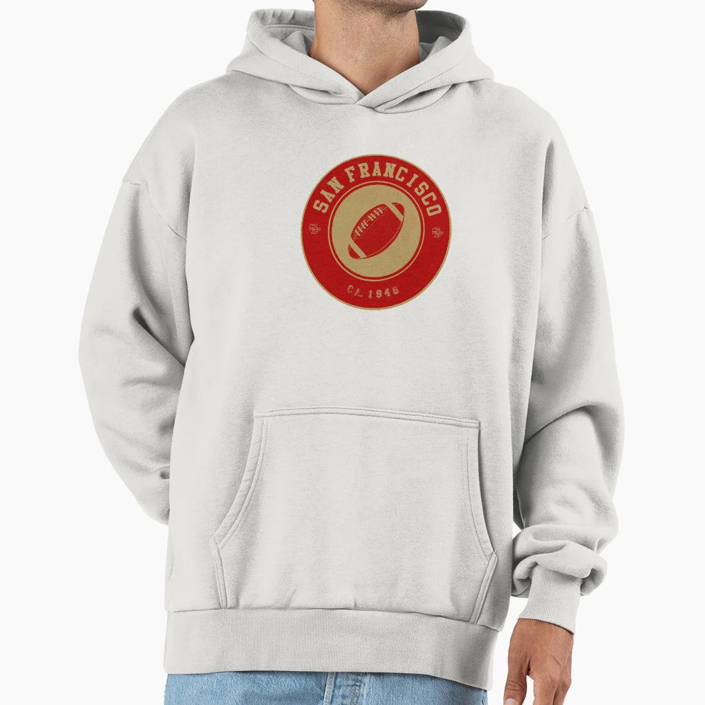San Francisco Football Logo Red Hoodie - Fun Novelty Design Men Women - T-Shirt, Sweatshirt, Hoodie