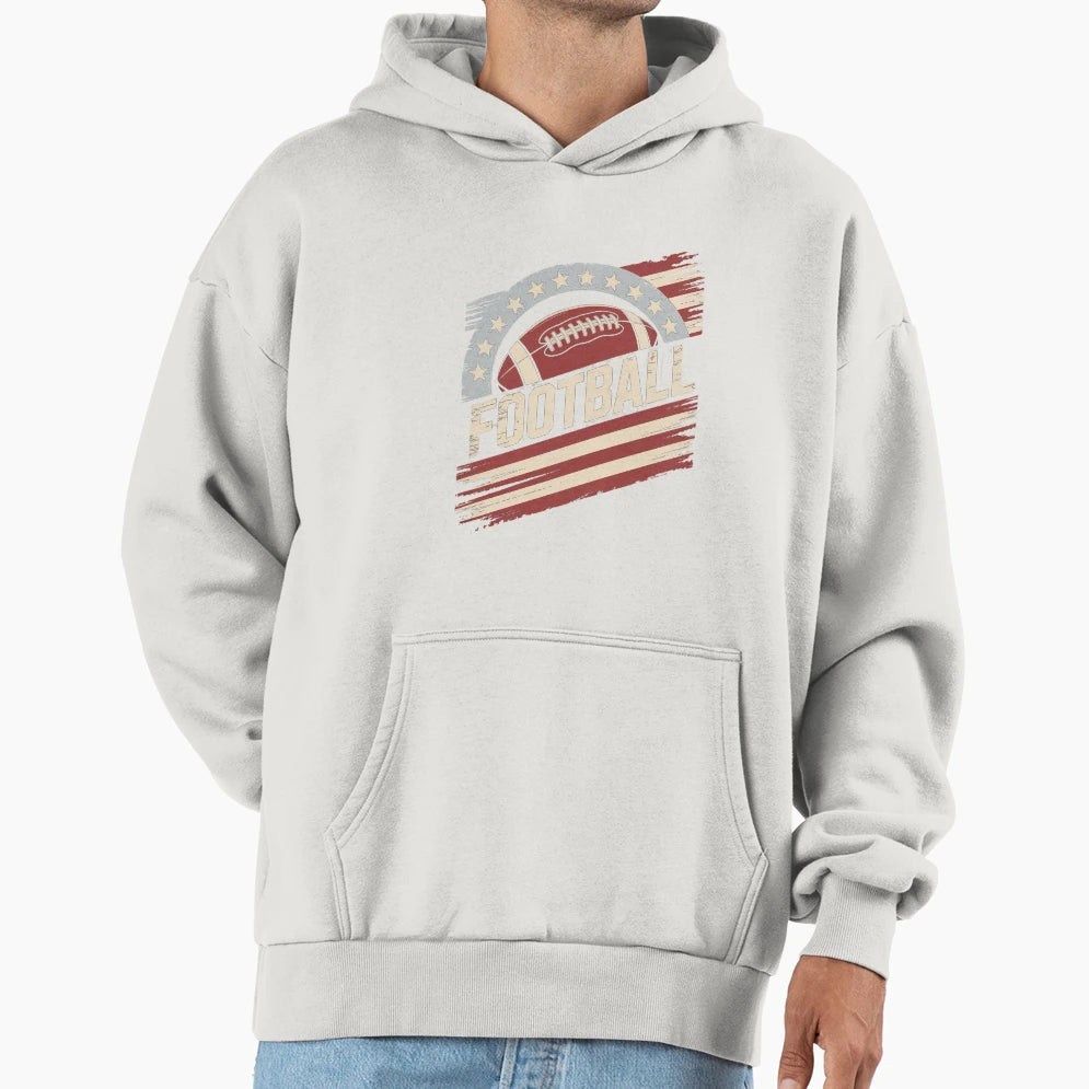 American Flag Football Patriotic Hoodie - Novelty Apparel Men Women - T-Shirt, Sweatshirt, Hoodie