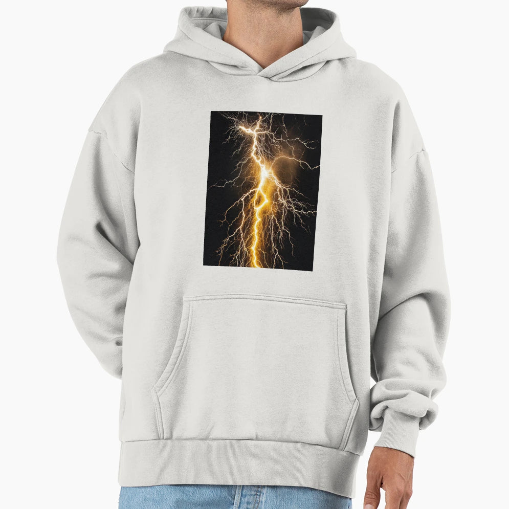 Lightning Strikes 5 Hoodie - Minimalist Print for Adults - T-Shirt, Sweatshirt, Hoodie