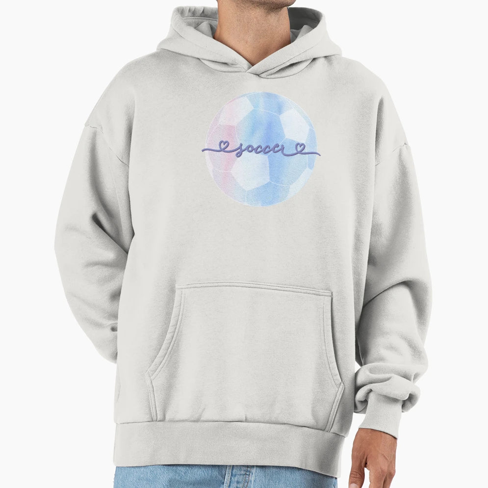 I Love Soccer Aesthetic Pastel Hoodie - Custom Art Print for Adults - T-Shirt, Sweatshirt, Hoodie