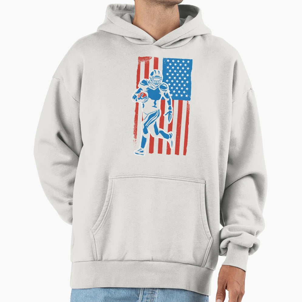 American Football 4Th July American Hoodie - Novelty Apparel for Adults - T-Shirt, Sweatshirt, Hoodie