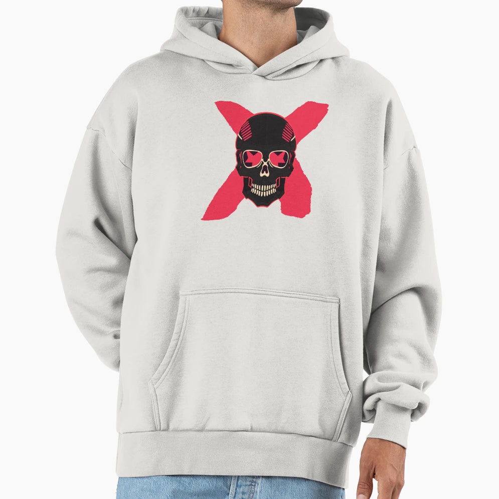 Artistic Mexican Wrestling Skull X Hoodie - Custom Art Print for Adults - T-Shirt, Sweatshirt, Hoodie