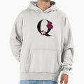 Letter Q Floral Red Hoodie - Custom Art Print Men Women - T-Shirt, Sweatshirt, Hoodie